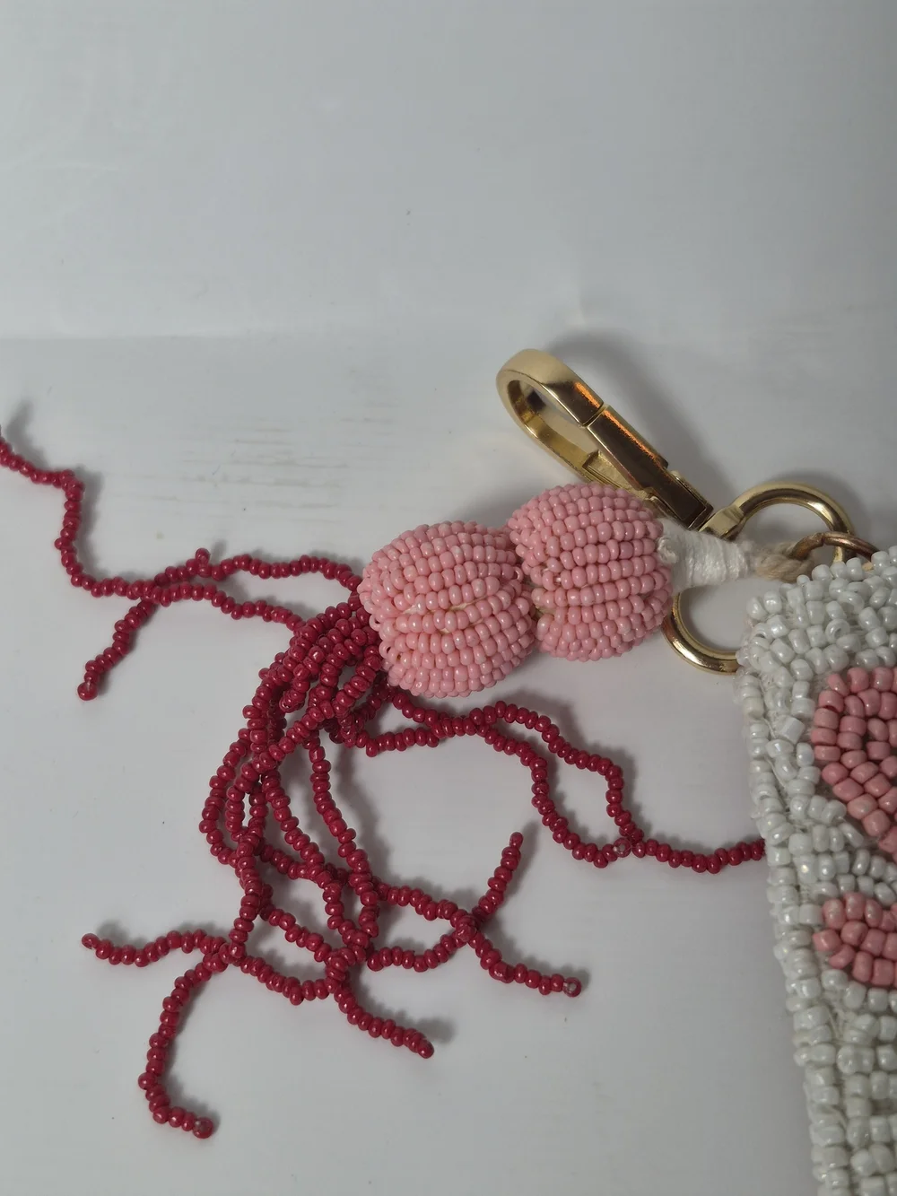 Beaded 'SANTA BABY' Zipper Pouch - Festive Pink Green Red